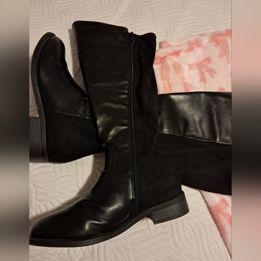 Torrid Black Zip Riding Boots 8 Wide